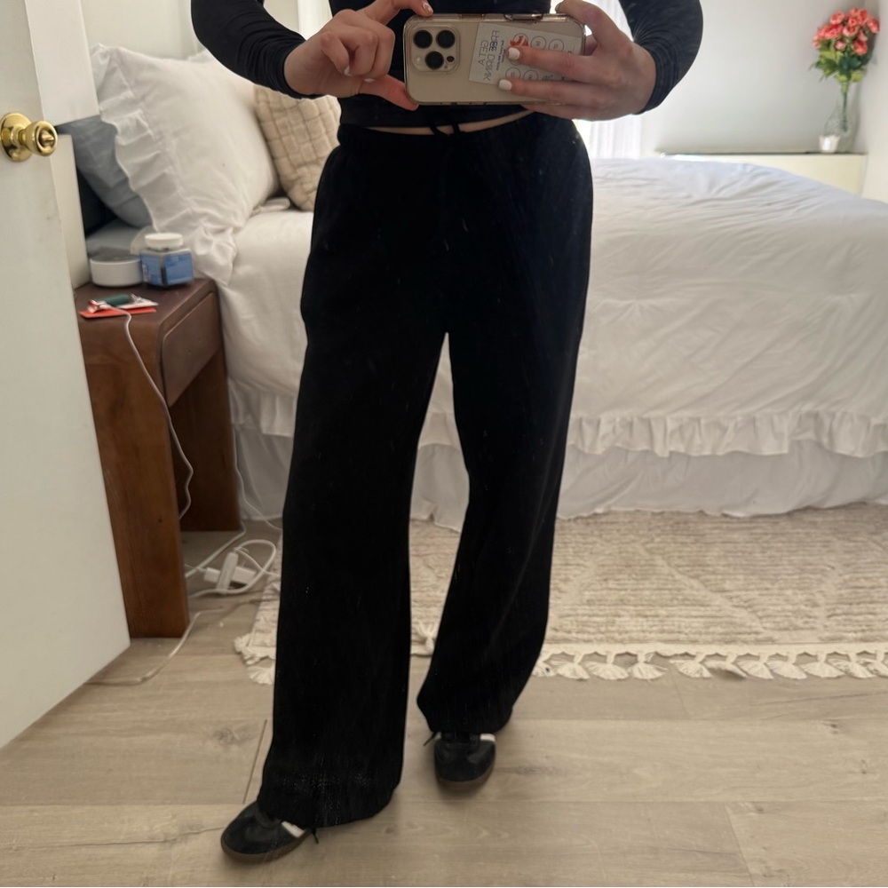 Abercrombie & Fitch Black Wide Leg Sweatpants